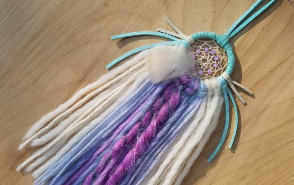 purple + aqua + cream + periwinkle dream catcher (sku376) picture