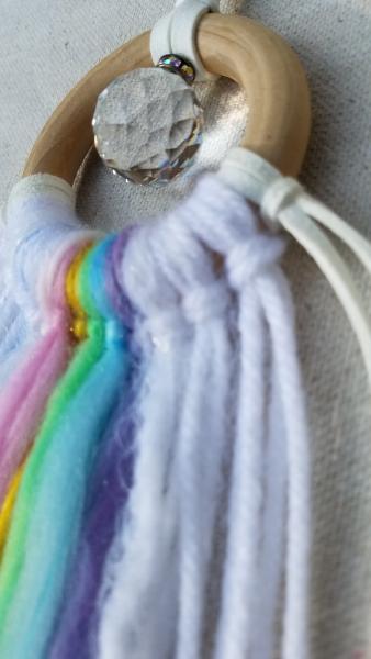 rainbow + white + genuine crystal small minimalist dream catcher (sku180) picture