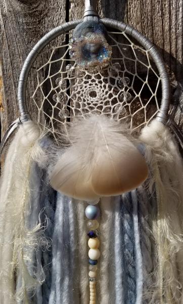 Druzy crystal + genuine crystals + sky blue + cream dream catcher (sku288) picture