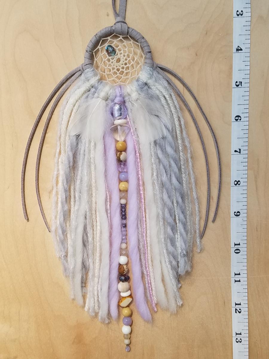 lavender + purple + blue + gray + cream dream catcher (sku382) picture