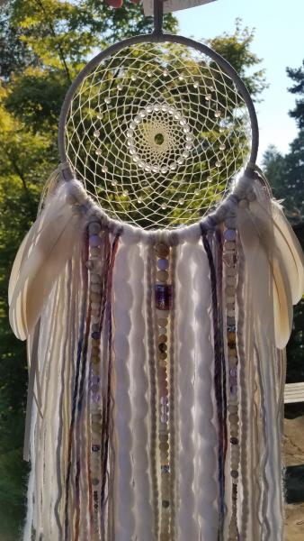 blue + white + purple + cream medium large dream catcher (sku253) picture