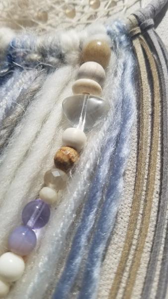 crystal clear quartz + lilac purple + blue + tan + Picture Jasper dream catcher (sku255) picture