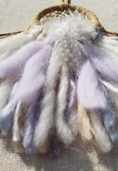 lilac + cream + rainbow + tan small "shortie" dream catcher (sku423) picture