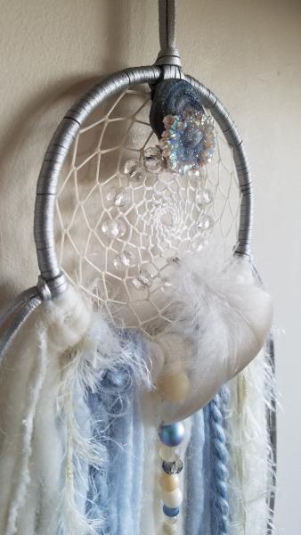 Druzy crystal + genuine crystals + sky blue + cream dream catcher (sku288) picture