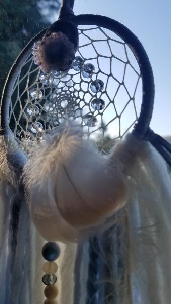 Druzy crystal + genuine crystals + sky blue + cream dream catcher (sku288) picture