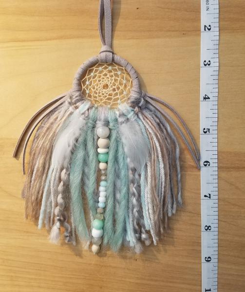 aqua + gray + white + Moonstone small dream catcher (sku374) picture