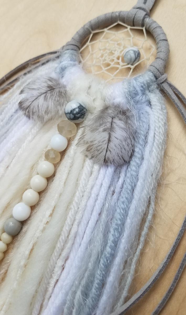 gray + white + cream + Howlite small dream catcher (sku223) picture