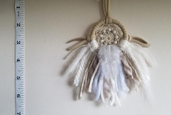 blue + cream + tan "shortie" dream catcher (sku330) picture