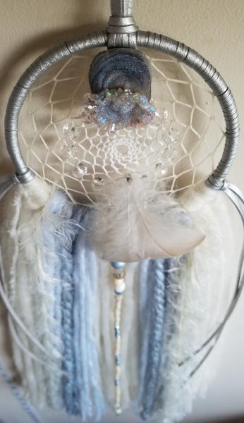 Druzy crystal + genuine crystals + sky blue + cream dream catcher (sku288) picture