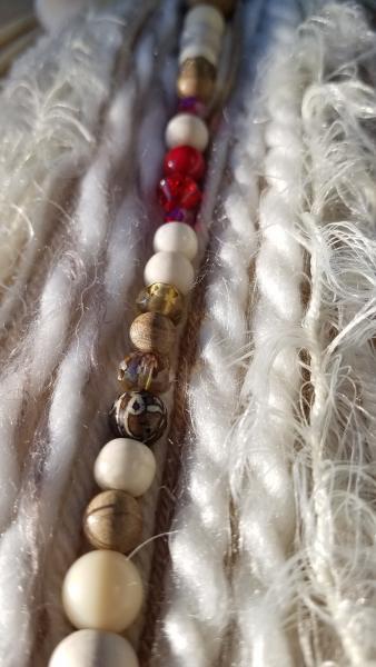 cream + red + Buddhist Mala dream catcher (sku141) picture