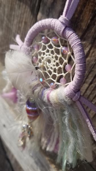 lilac + soft green + sparkly purple small "shortie"dream catcher (sku523) picture