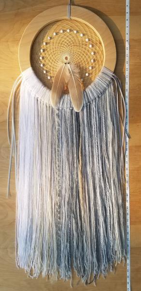 gray + white + wood + Howlite LARGE dream catcher ( sku517) picture