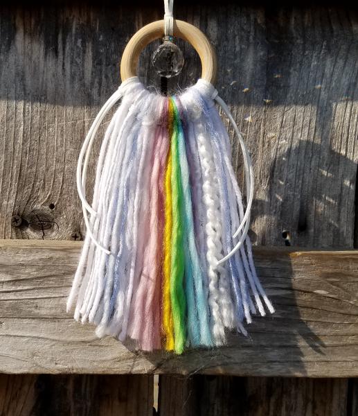 rainbow + white + genuine crystal small minimalist dream catcher (sku178)) picture