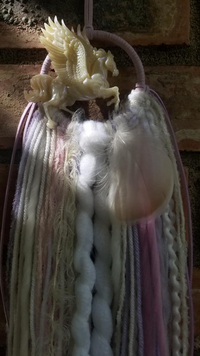 Pegasus + pink + purple + white magical dream catcher (sku148) picture