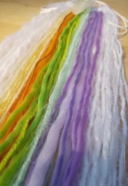 rainbow + white + genuine crystals dream catcher (sku506) picture