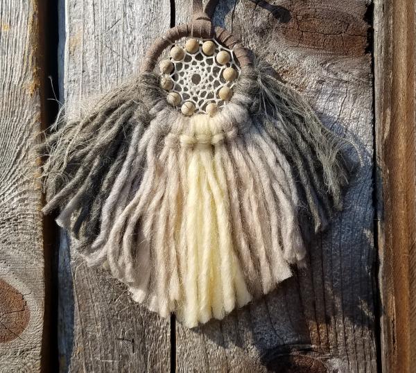 clay brown + warm tan + Sandalwood "shortie" dream catcher (sku425) picture