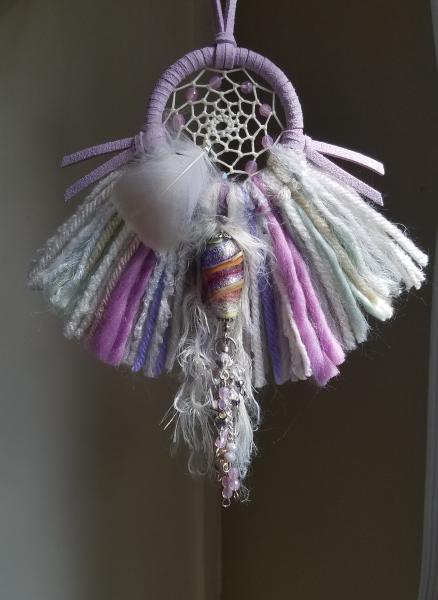 lilac + soft green + sparkly purple small "shortie"dream catcher (sku523) picture