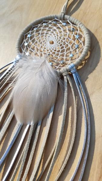 wheat + silver + stars dream catcher (sku513) picture