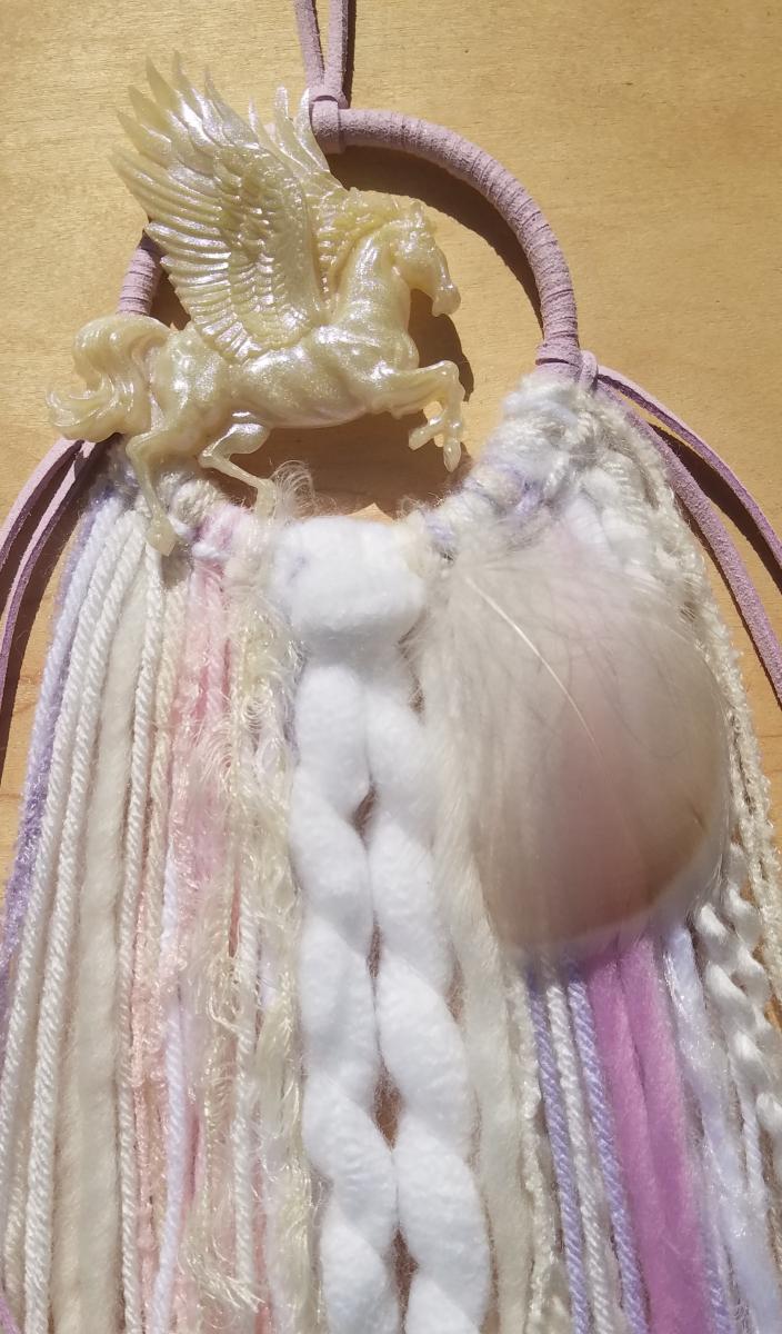 Pegasus + pink + purple + white magical dream catcher (sku148) picture