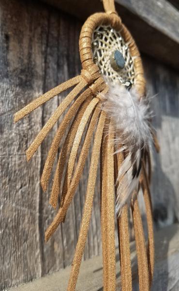 chestnut + gold + Pyrite small dream catcher (sku443) picture