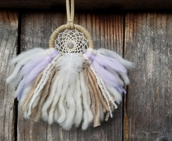 lavender + cream + beige "shortie" dream catcher (sku421) picture