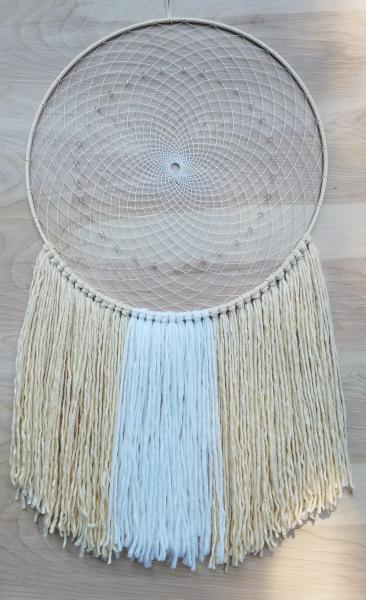 extra large cream + warm wheat traditional dream catcher (sku405) picture