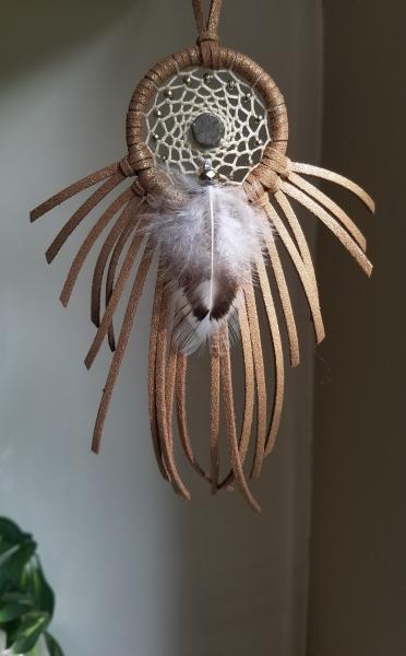 chestnut + gold + Pyrite small dream catcher (sku443) picture