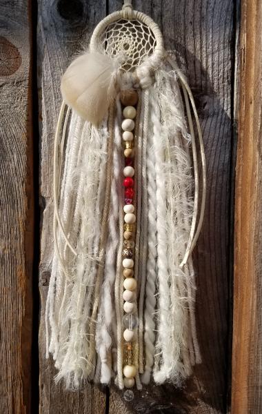 cream + red + Buddhist Mala dream catcher (sku141) picture