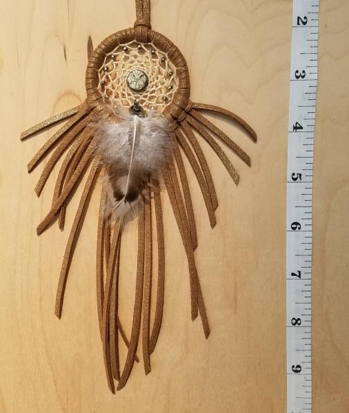 chestnut + gold + Pyrite small dream catcher (sku443) picture