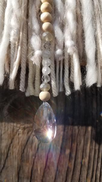 cream + genuine crystals small dream catcher (sku90) picture