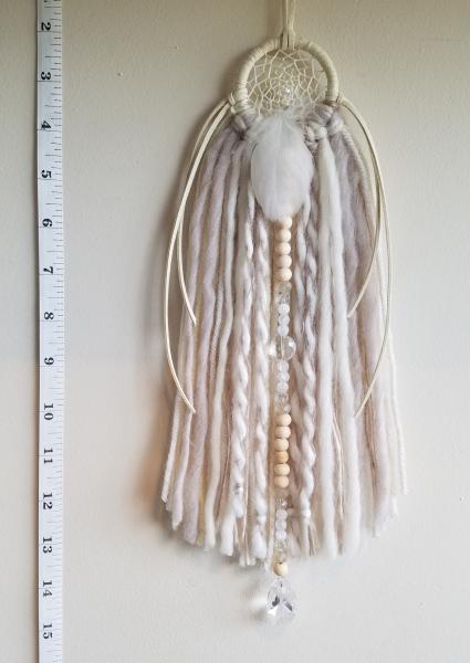 cream + genuine crystals small dream catcher (sku90) picture