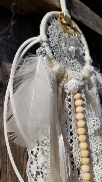 white lace + gold fox + genuine crystals dream catcher (sku531, 532) picture