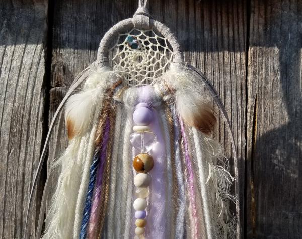 lavender + purple + blue + gray + cream dream catcher (sku380) picture