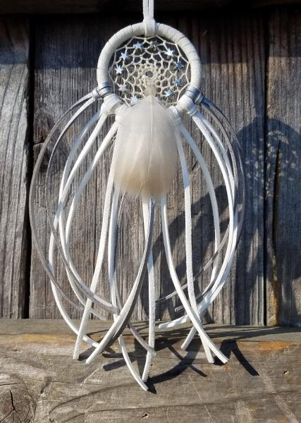 white + silver + stars small dream catcher (sku508) picture