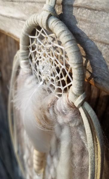 cream + genuine crystals small dream catcher (sku90) picture