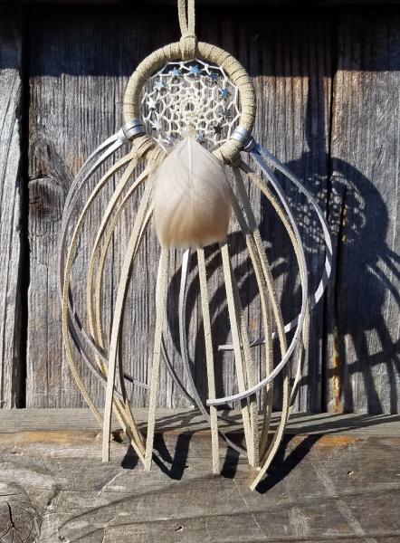 wheat + silver + stars small dream catcher (sku510) picture