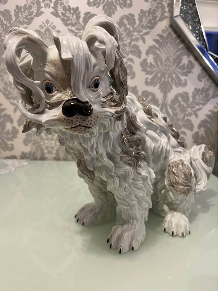 Porcelain Figurine Model Of Bolognese Dog picture