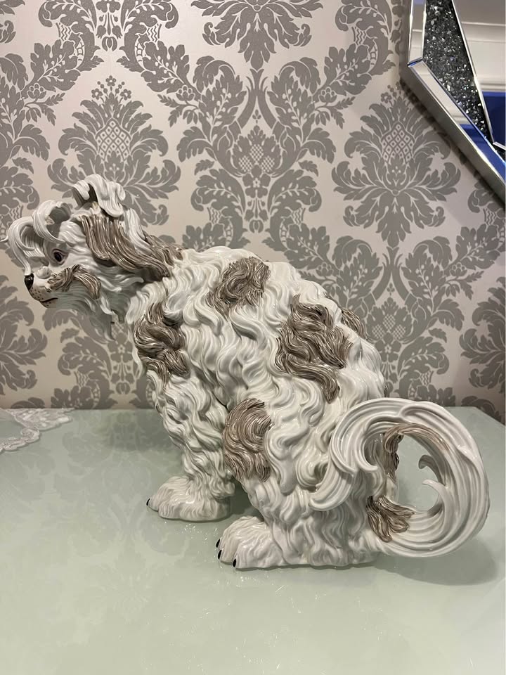 Porcelain Figurine Model Of Bolognese Dog picture
