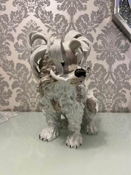 Porcelain Figurine Model Of Bolognese Dog