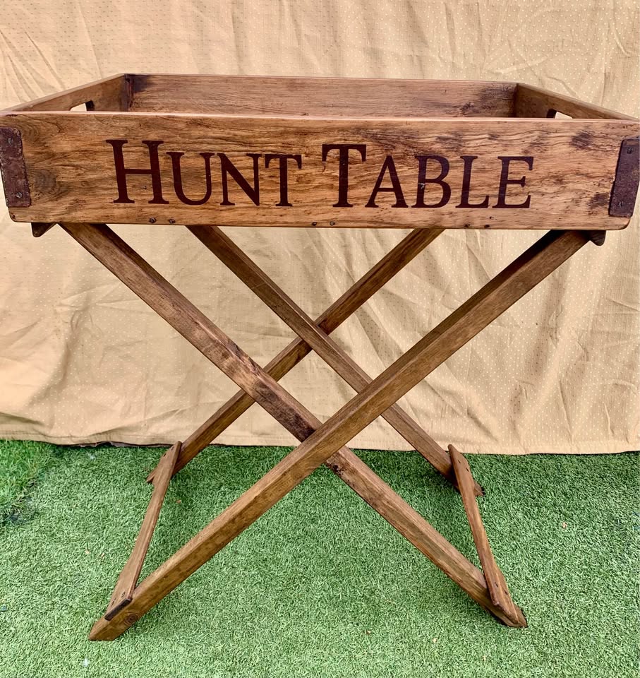 Vintage Hunting Scene Serving Tray with Folding Stand picture