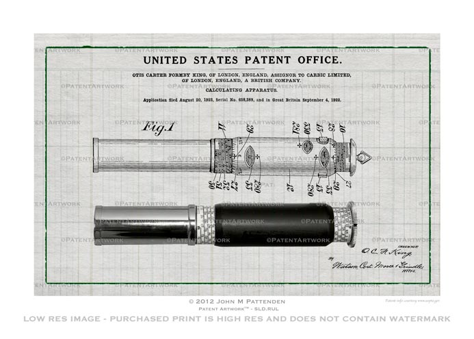 Otis King Slide Rule picture