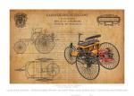 Benz - First Automobile (on Parchment)