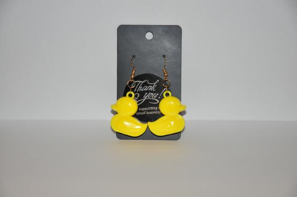 Plastic Yellow Duck Earrings