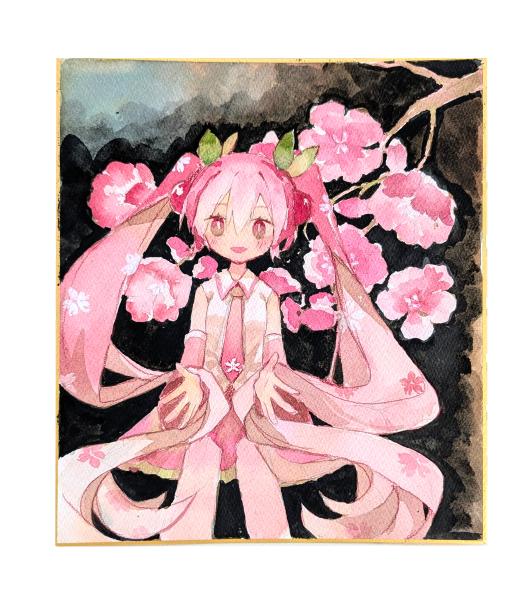 Watercolor Sakura Miku Shikishi Board