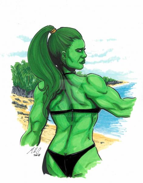 11x14 She Hulk at the beach picture