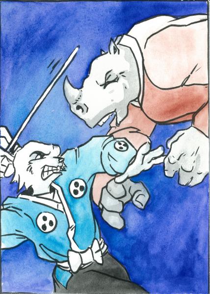 5x7 water color. Usagi Yojimbo picture