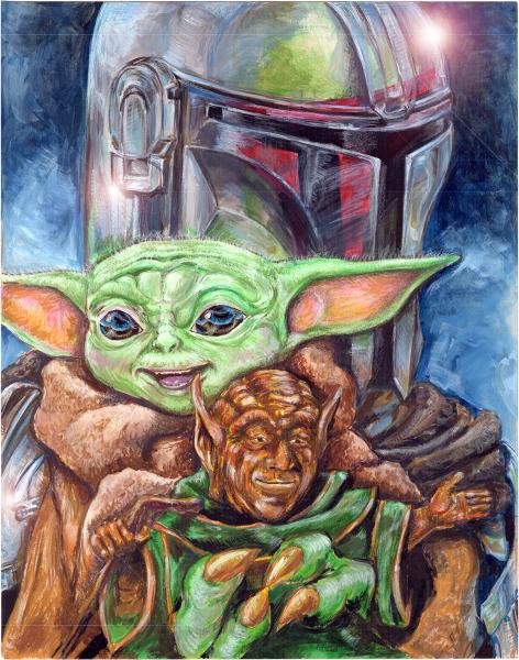 Grogu (Baby Yoda) & Friends 11x14 PRINT