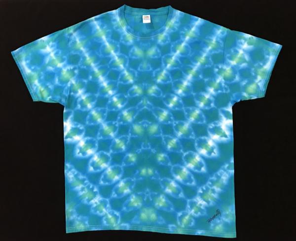 SIZE XL Turquoise and Emerald Mirror Image Classic Tee picture