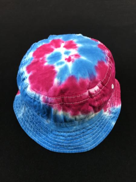 SIZE KID Blue and Fuschia Spiral Cotton Bucket Hat picture