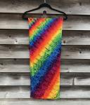 LARGE Art Nouveau Etched Rainbow Accordion Devore Scarf